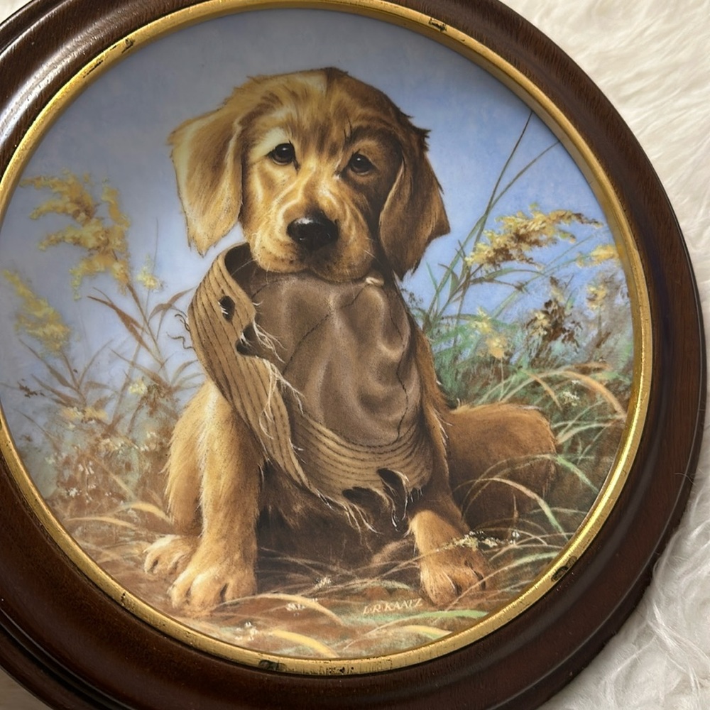 Vintage 1987 Caught in the Act - The Golden Retriever Dog Decorative Plate